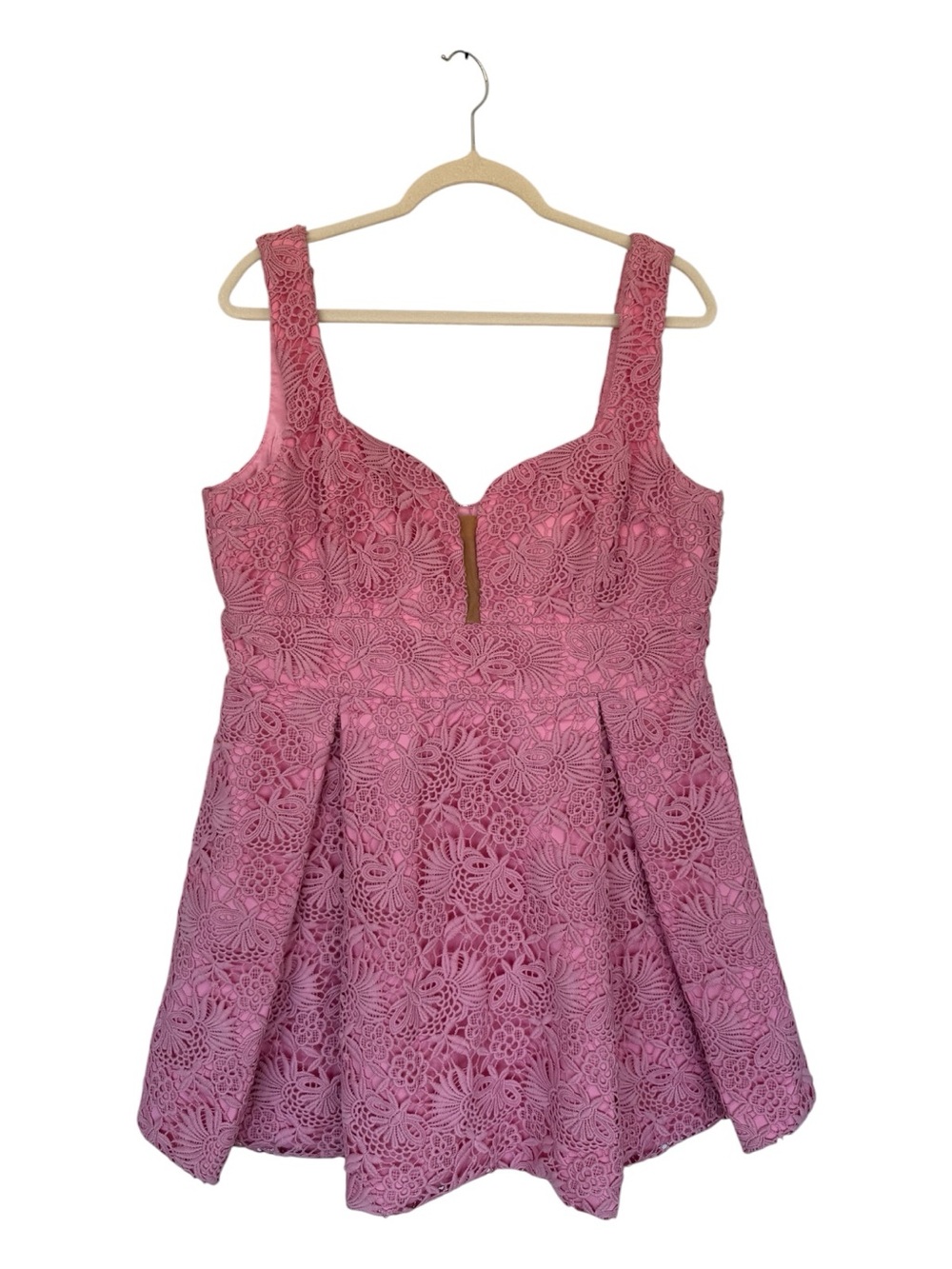 Bardot Pink Lace Fit-and-Flare Dress